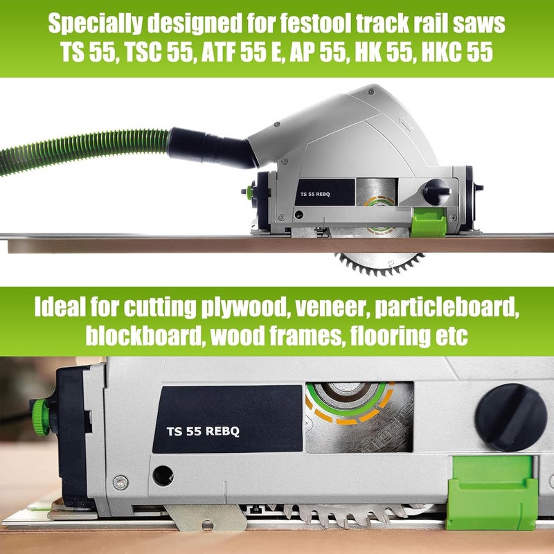 Jisculo 495377 491952 for festool Track Saw Blade 160mm（6 1/4"）, 2.2mm, 20mm, 48T, ATB Fit for festool TS 55, TSC 55, ATF 55 E, HK 55, HKC 55 Track Saw Plunge Cut Saws 2-Year Warranty - Image 2